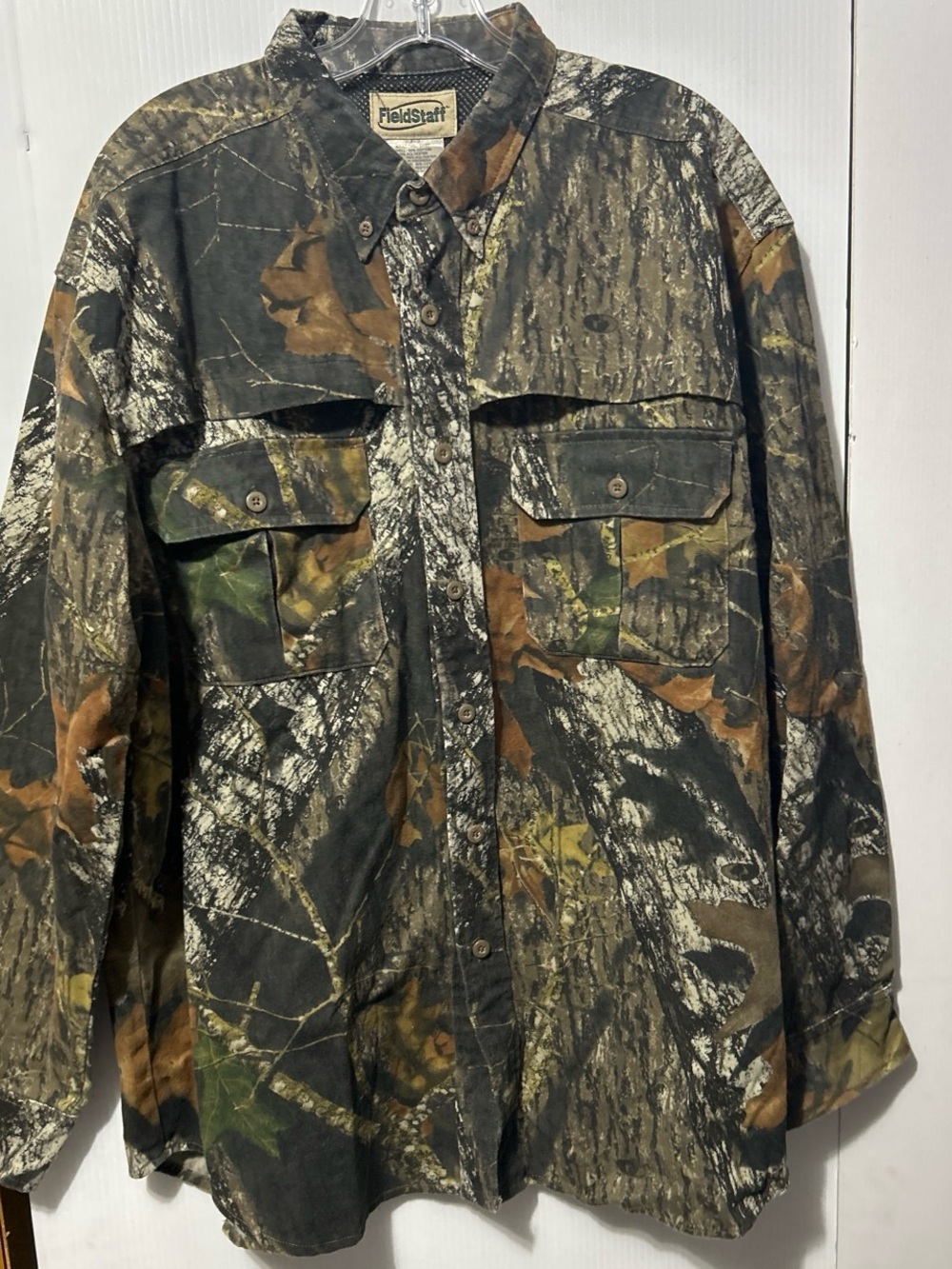Men's Camo Button-Down Shirt Jacket - Brown/Green